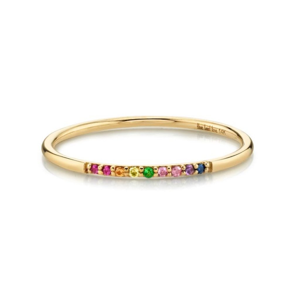 The Last Line Jewelry Rainbow Pavé Round Band, size 6